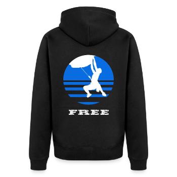 Climbing - Unisex Premium Bio Zip Hoodie - Schwarz - Hinten - Nico (187cm)