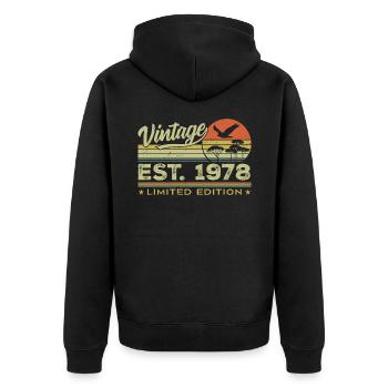 Vintage 1978 Génial Depuis 1978 Cadeau 1978 Rétro - Veste à capuche bio Premium Unisexe - noir - Dos - Nico (187cm)