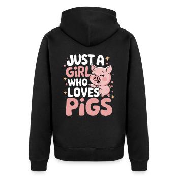 Animal cochon - Veste à capuche bio Premium Unisexe - noir - Dos - Nico (187cm)