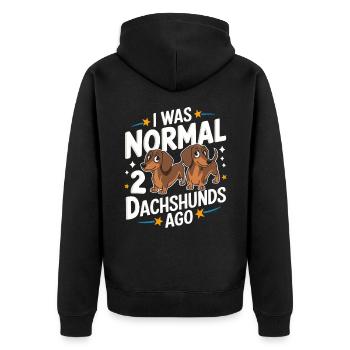 Chien teckel - Veste à capuche bio Premium Unisexe - noir - Dos - Nico (187cm)