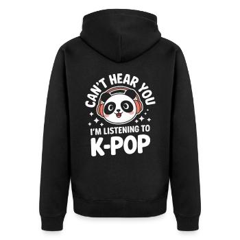 Musique K-Pop Pop Coréenne - Veste à capuche bio Premium Unisexe - noir - Dos - Nico (187cm)