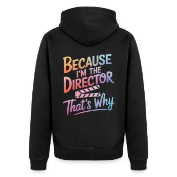 Filmemacher Filmregisseur Kameramann Film - Unisex Premium Bio Zip Hoodie - Schwarz - Hinten - Nico (187cm)