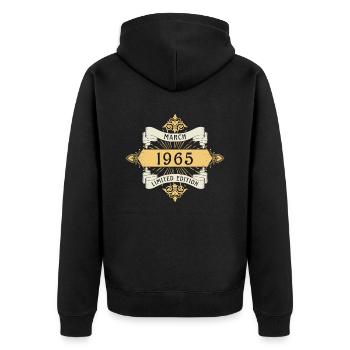 Mars 1965 anniversaire édition limitée - Veste à capuche bio Premium Unisexe - noir - Dos - Nico (187cm)