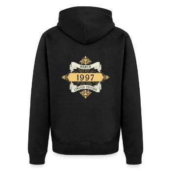 Mars 1997 Anniversaire Édition Limitée - Veste à capuche bio Premium Unisexe - noir - Dos - Nico (187cm)