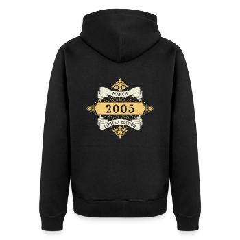 Mars 2005 Anniversaire Édition Limitée - Veste à capuche bio Premium Unisexe - noir - Dos - Nico (187cm)
