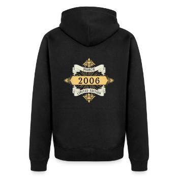 Mars 2006 Anniversaire Édition Limitée - Veste à capuche bio Premium Unisexe - noir - Dos - Nico (187cm)