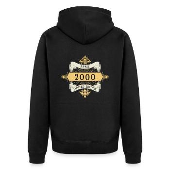 Édition limitée anniversaire d'avril 2000 - Veste à capuche bio Premium Unisexe - noir - Dos - Nico (187cm)