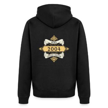 Édition limitée anniversaire d'avril 2004 - Veste à capuche bio Premium Unisexe - noir - Dos - Nico (187cm)