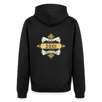 Anniversaire d'avril 2001, édition limitée - Veste à capuche bio Premium Unisexe - noir - Dos - Nico (187cm)