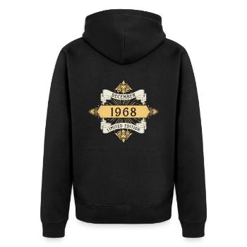 Décembre 1968 Anniversaire Édition Limitée - Veste à capuche bio Premium Unisexe - noir - Dos - Nico (187cm)