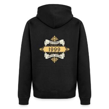 Décembre 1999 Anniversaire Édition Limitée - Veste à capuche bio Premium Unisexe - noir - Dos - Nico (187cm)
