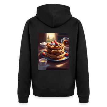 Crêpes pour le petit-déjeuner - Veste à capuche bio Premium Unisexe - noir - Dos - Nico (187cm)