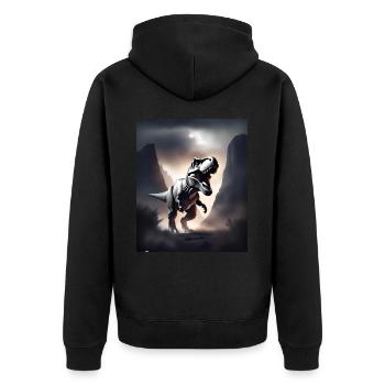 Dinosaure tyrannosaure rex impressionnant - Veste à capuche bio Premium Unisexe - noir - Dos - Nico (187cm)