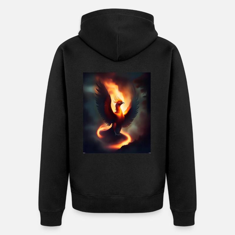 Phénix de feu épique - Veste à capuche bio Premium Unisexe - noir