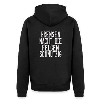 Auto Tuning Sprueche - Unisex Premium Bio Zip Hoodie - Schwarz - Hinten - Nico (187cm)