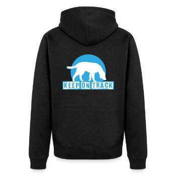 Keep on track, your nose always on the ground - Unisex Premium Organic Zip Hoodie - black - Back - Nico (187cm)