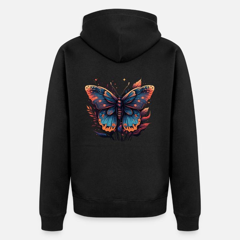 Papillon violet - Veste à capuche bio Premium Unisexe - noir