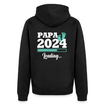Papa 2024 loading - Veste à capuche bio Premium Unisexe - noir - Dos - Nico (187cm)