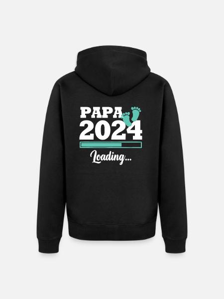 Papa 2024 loading - Veste à capuche bio Premium Unisexe - noir