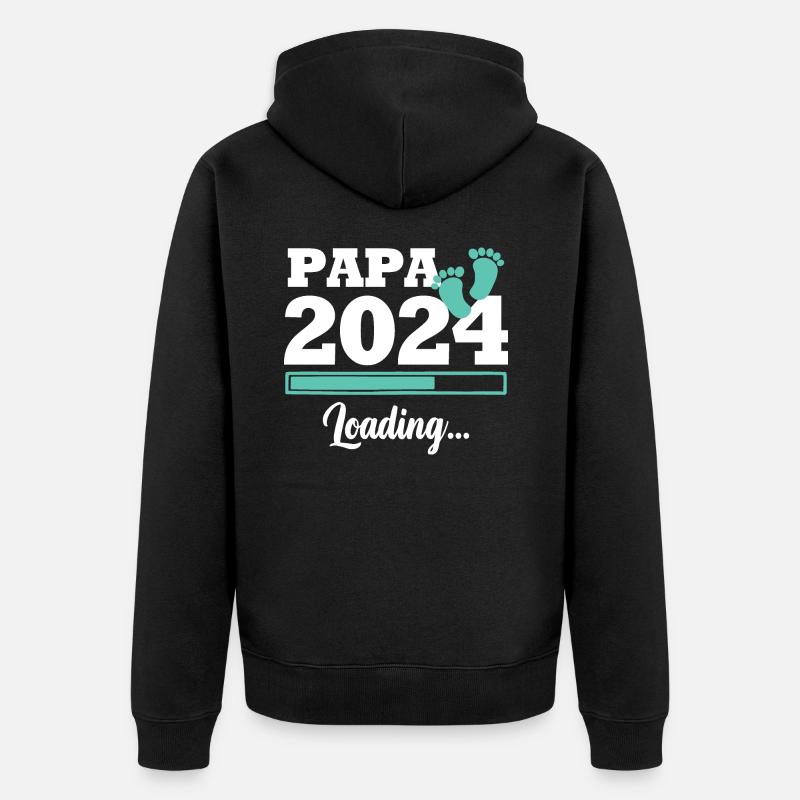 Papa 2024 loading - Veste à capuche bio Premium Unisexe - noir