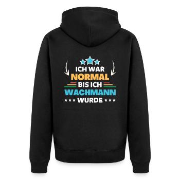 J’étais normal jusqu’à ce que je devienne agent de sécurité - Veste à capuche bio Premium Unisexe - noir - Dos - Nico (187cm)