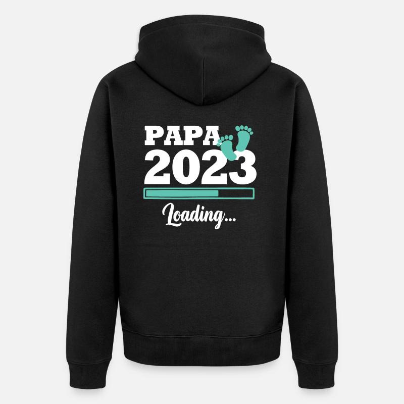 Papa 2023 loading - Unisex Premium Organic Zip Hoodie - black