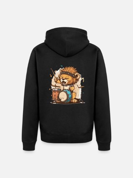Rhythm of the Lion - Unisex Premium Organic Zip Hoodie - black