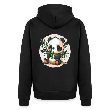 Panda amoureux du bambou - Veste à capuche bio Premium Unisexe - noir - Dos - Nico (187cm)