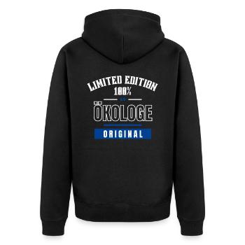 Limited Edition 100% - Ecologist - Original - Unisex Premium Organic Zip Hoodie - black - Back - Nico (187cm)