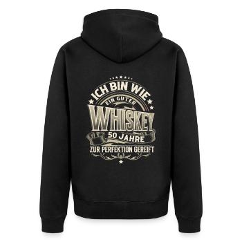 50.Geburtstag Whiskey Whisky - Unisex Premium Bio Zip Hoodie - Schwarz - Hinten - Nico (187cm)