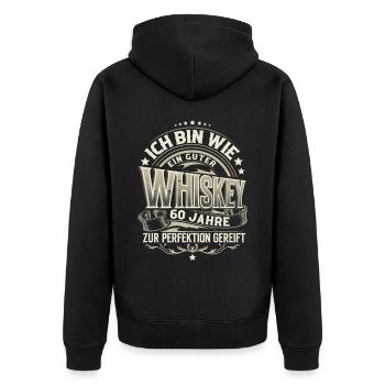 60.Geburtstag Whiskey Whisky - Unisex Premium Bio Zip Hoodie - Schwarz - Hinten - Nico (187cm)