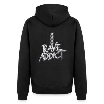 EDM Techno Rave Musique Festival - Veste à capuche bio Premium Unisexe - noir - Dos - Nico (187cm)