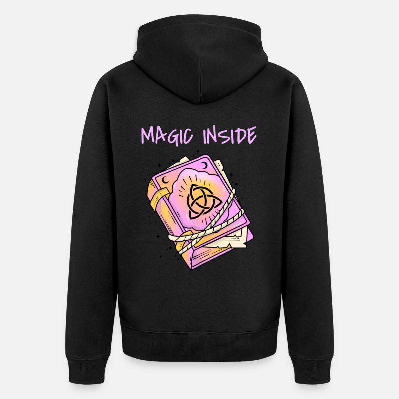 Magic Inside - Grimoire Rose - Veste à capuche bio Premium Unisexe - noir
