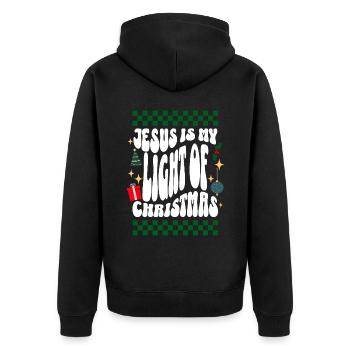Jésus est ma lumière de Noël chrétien laid Noël - Veste à capuche bio Premium Unisexe - noir - Dos - Nico (187cm)