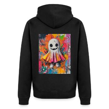 Cadeau d’Halloween Femmes Hommes Enfants Décoration - Veste à capuche bio Premium Unisexe - noir - Dos - Nico (187cm)