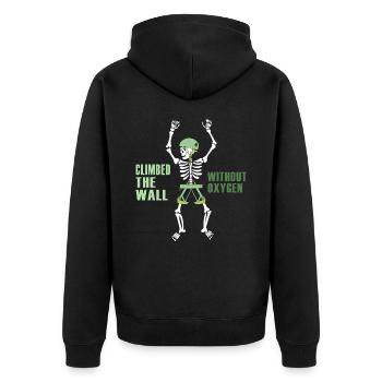 Alpinist klettern Bergsteigen alpin Gipfel - Unisex Premium Bio Zip Hoodie - Schwarz - Hinten - Nico (187cm)