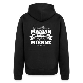 La meilleure maman du monde c'est la mienne - Veste à capuche bio Premium Unisexe - noir - Dos - Nico (187cm)