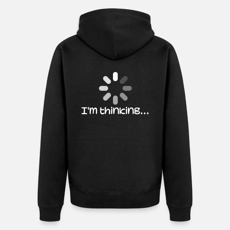 Grafik Ich denke - Lustig - Unisex Premium Bio Zip Hoodie - Schwarz