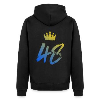 48 Couronne numérique - Veste à capuche bio Premium Unisexe - noir - Dos - Nico (187cm)