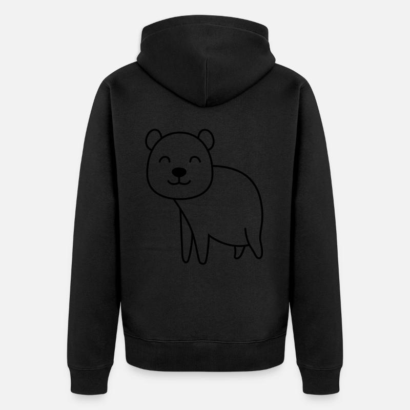 Bande dessinée Ours - Veste à capuche bio Premium Unisexe - noir