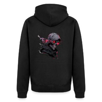 REAPER - Unisex Premium Organic Zip Hoodie - black - Back - Nico (187cm)