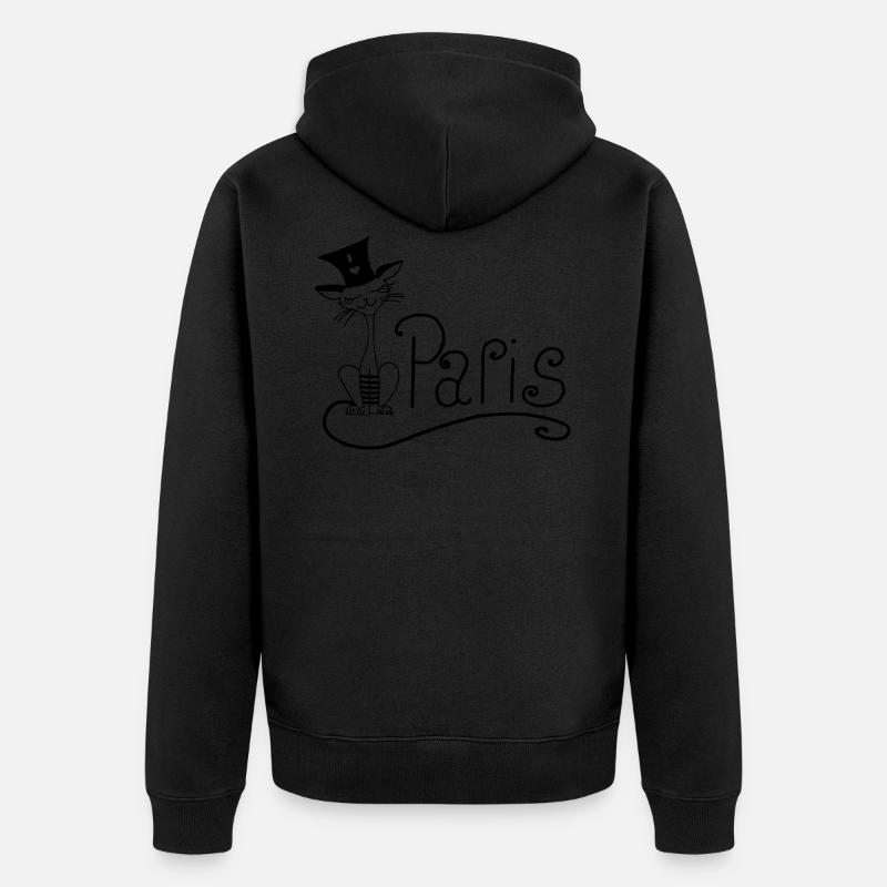 Chat paris - Veste à capuche bio Premium Unisexe - noir