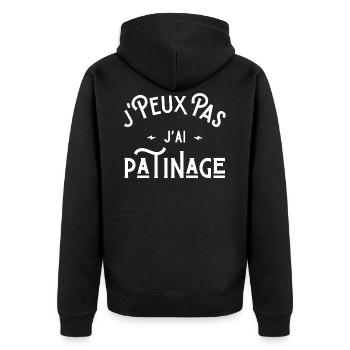 je peux pas j'ai patinage idée cadeau humour - Veste à capuche bio Premium Unisexe - noir - Dos - Nico (187cm)