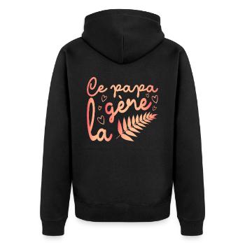 Ce Papa Gère La Fougère Cadeau Papa - Veste à capuche bio Premium Unisexe - noir - Dos - Nico (187cm)