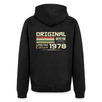 Rétro 1978 Cadeau Anniversaire Né en 1978 Original - Veste à capuche bio Premium Unisexe - noir - Dos - Nico (187cm)