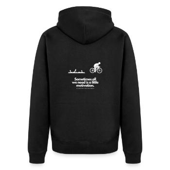 Extra Portion Motivation für Fahrradfahrer Zombies - Unisex Premium Bio Zip Hoodie - Schwarz - Hinten - Nico (187cm)