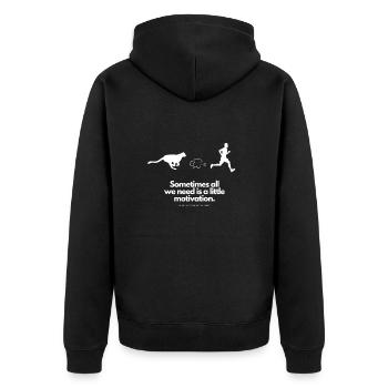Extra portion of motivation runner WildPuma - Unisex Premium Organic Zip Hoodie - black - Back - Nico (187cm)