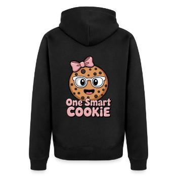 Cookies Saying Chocolate Cookies Funny Cookie Gift - Unisex Premium Organic Zip Hoodie - black - Back - Nico (187cm)