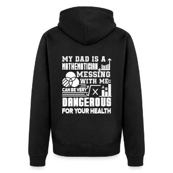 Mathematician My Dad Is A Mathematician - Unisex Premium Organic Zip Hoodie - black - Back - Nico (187cm)