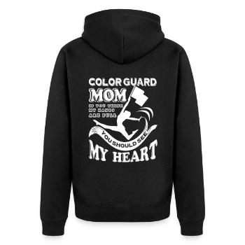 Color Guard Color Guard Mom - Unisex Premium Organic Zip Hoodie - black - Back - Nico (187cm)